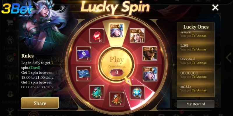 Những lợi ích khi tham gia vòng quay may mắn tại 3BET
